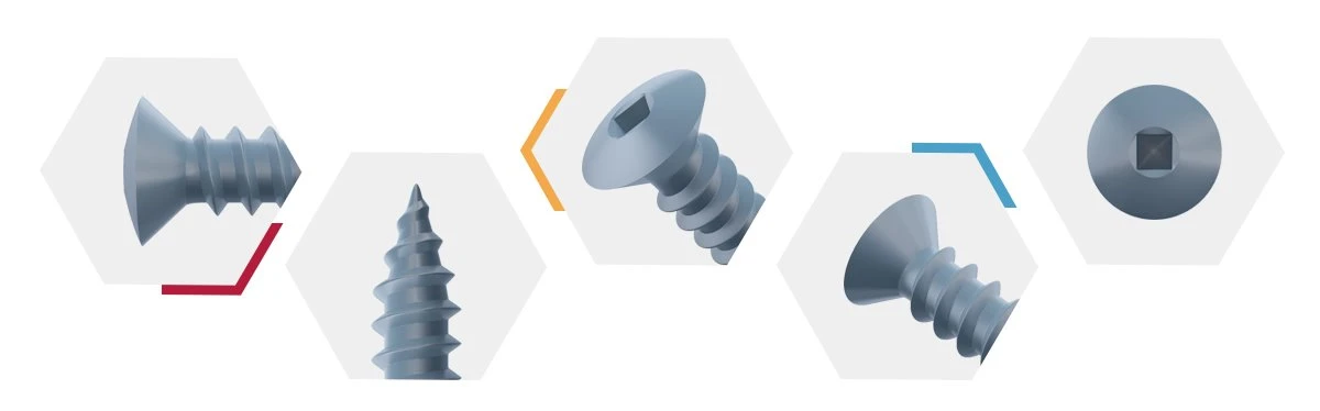 Square Drive Flat Head Self Tapping Screws-ASME B 18.6.5M-detail